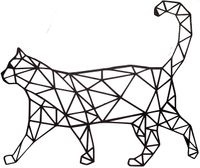 Full Frame Duvar Sanatları - Lazer Kesim Duvar Dekoru - Kedi Siyah (FF-DS289)