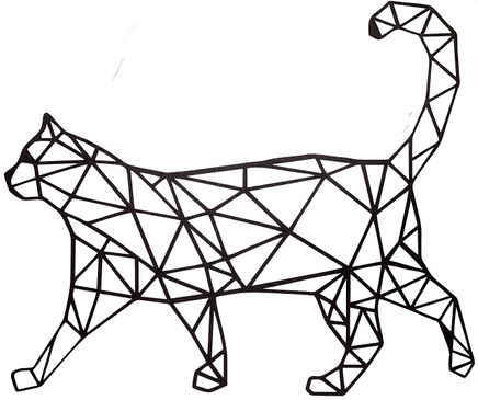 Full Frame Duvar Sanatları - Lazer Kesim Duvar Dekoru - Kedi Siyah (FF-DS289)