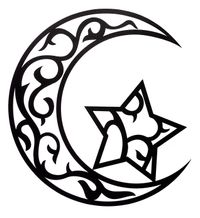 Full Frame Duvar Sanatları - Lazer Kesim Duvar Dekoru - Ay Yıldız Siyah (FF-DS280)