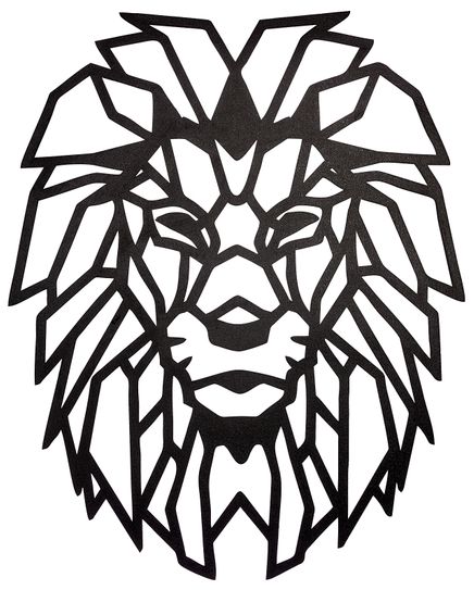 Full Frame Duvar Sanatları - Lazer Kesim Duvar Dekoru - Aslan Siyah (FF-DS278)