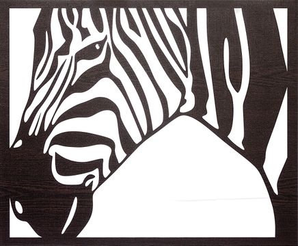Full Frame Duvar Sanatları - Lazer Kesim Duvar Dekoru - Zebra Venge FF-DS293)