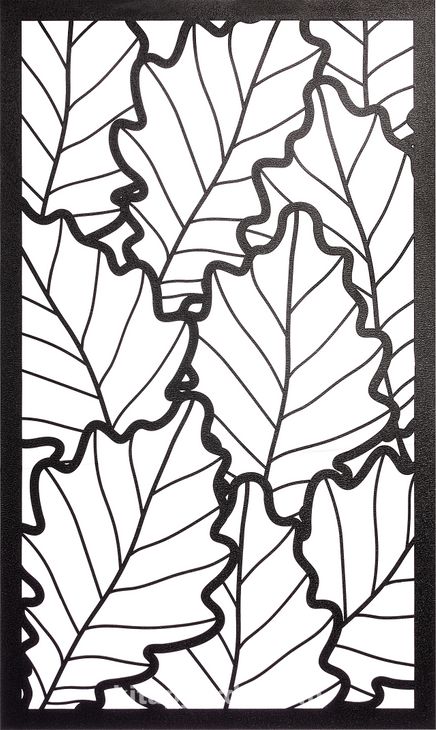 Full Frame Duvar Sanatları - Lazer Kesim Duvar Dekoru - Meşe Palamudu Yaprakları (FF-DS292)