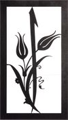 Full Frame Duvar Sanatları - Lazer Kesim Duvar Dekoru - Elif ve Lale Siyah (FF-DS286)
