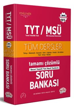 TYT - MSÜ Tüm Dersler Tamamı Çözümlü Soru Bankası