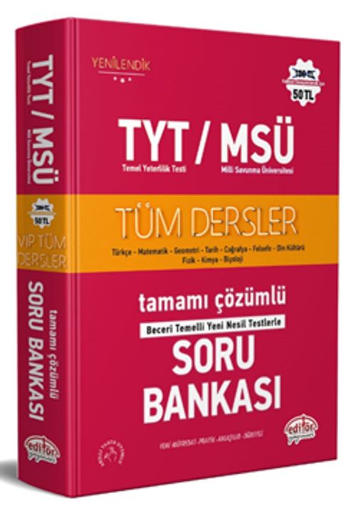 TYT - MSÜ Tüm Dersler Tamamı Çözümlü Soru Bankası