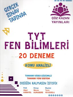 TYT Fen Bilimleri 20 Deneme Sınavı Konu Analizli