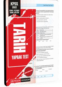 2022 KPSS Genel Yetenek Genel Kültür Tarih Yaprak Test