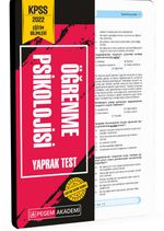 2022 KPSS Eğitim Bilimleri Öğrenme Psikolojisi Yaprak Test