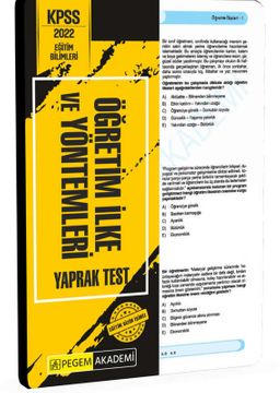 2022 KPSS Eğitim Bilimleri Öğretim İlke ve Yöntemleri Yaprak Test