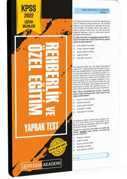 2022 KPSS Eğitim Bilimleri Rehberlik ve Özel Eğitim Yaprak Test