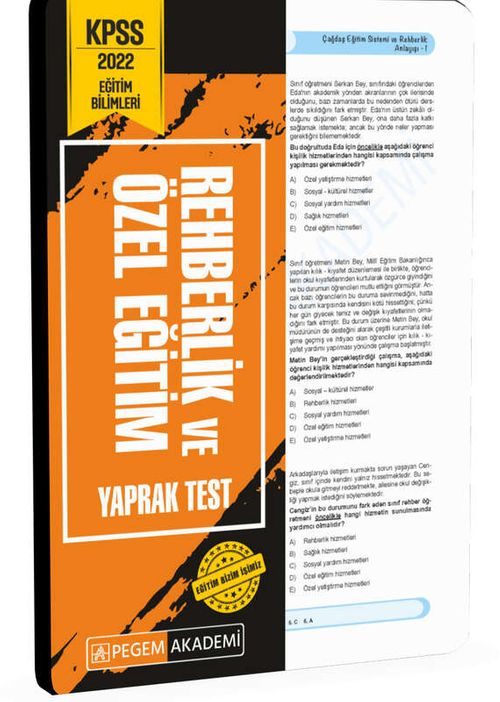2022 KPSS Eğitim Bilimleri Rehberlik ve Özel Eğitim Yaprak Test