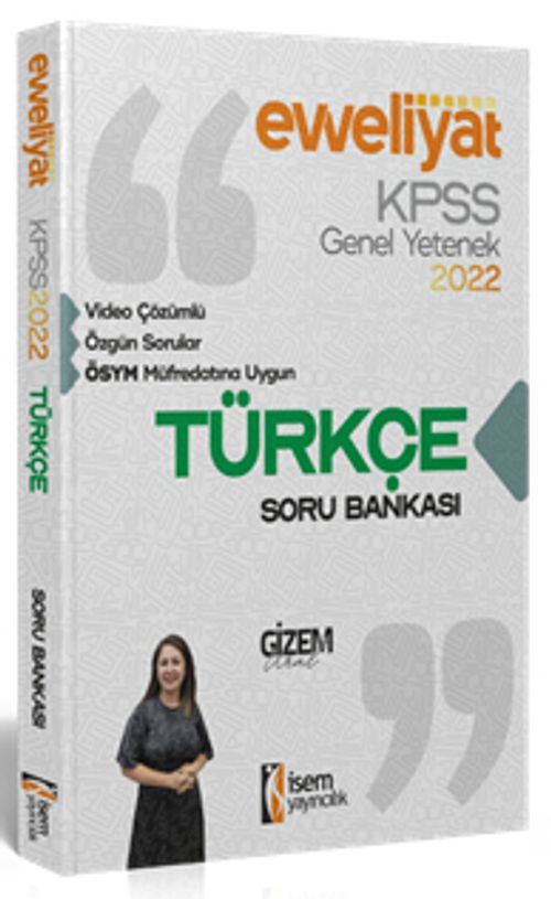 2022 KPSS Evveliyat Lisans Genel Yetenek Türkçe Video Çözümlü Soru Bankası 