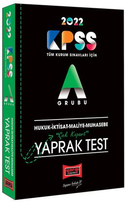 2022 KPSS A Hukuk İktisat Maliye Muhasebe Çek Kopart Yaprak Test