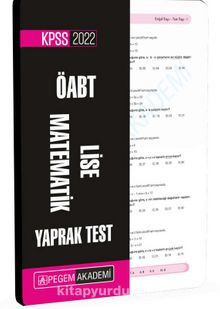 2022 KPSS ÖABT Lise Matematik Yaprak Test - Kolektif