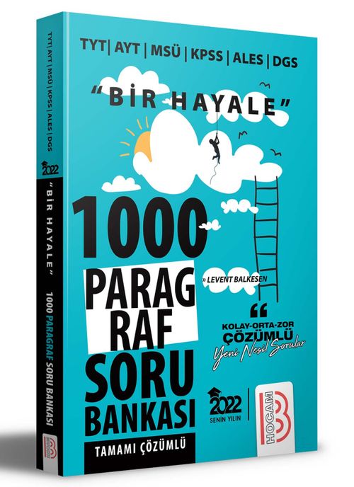 2022 Bir Hayale Serisi Tüm Sınavlar İçin Paragraf Tamamı Çözümlü Soru Bankası 