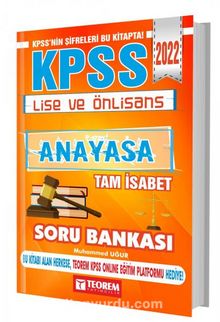 2022 KPSS Lise Önlisans Tam İsabet Anayasa Soru Bankası - Muhammed Uğur