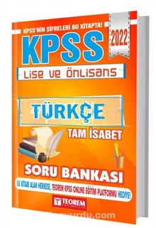 2022 KPSS Lise ve Önlisans Tam İsabet Türkçe Soru Bankası - Kolektif