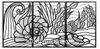 Full Frame Duvar Sanatları - Lazer Kesim Duvar Dekoru - Bahçe Manzara Siyah (FF-DS281)