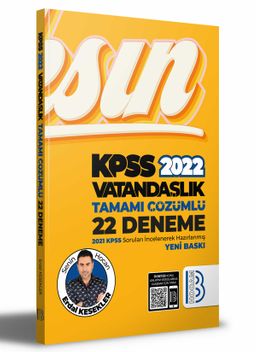 2022 KPSS Vatandaşlık Tamamı Çözümlü 22 Deneme 
