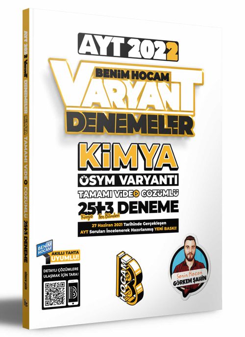 2022 AYT Kimya Tamamı Video Çözümlü 25+3 Deneme Sınavı