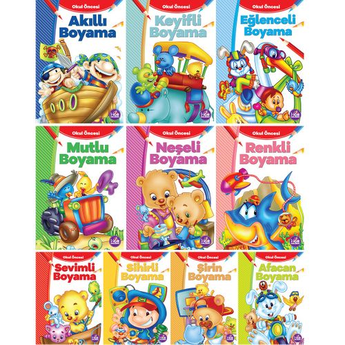 Çocuklar İçin Eğlenceli Boyama Kitabi Serisi (10 Kitap)
