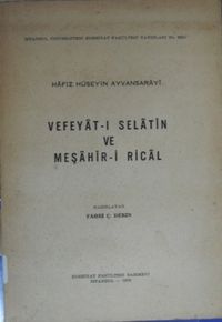 Vefeyât-ı Selâtin ve Meşâhîr-i Ricâl (1-C-98)