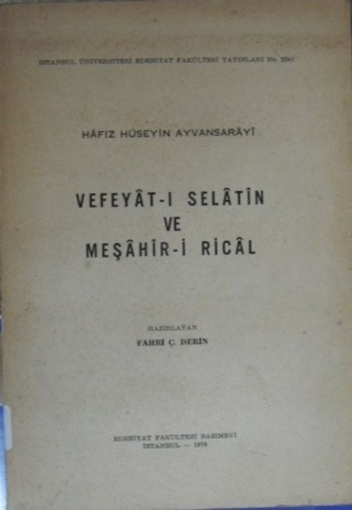 Vefeyât-ı Selâtin ve Meşâhîr-i Ricâl (1-C-98)
