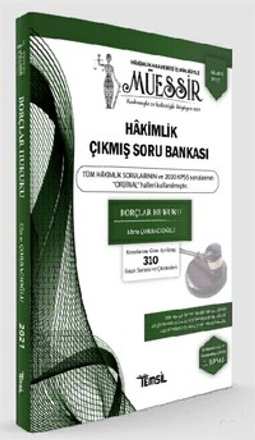Müessir  Adli-İdari Hakimlik Çıkmış Soru Bankası ve Çözümleri Borçlar Hukuku