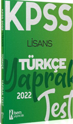 2022 KPSS Lisans Genel Kültür Türkçe Yaprak Test