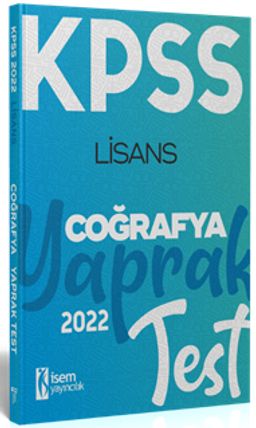 2022 KPSS Lisans Genel Kültür Coğrafya Yaprak Test 