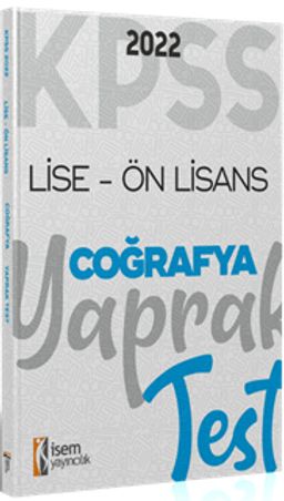 2022 KPSS Ortaöğretim Ön Lisans Genel Kültür Coğrafya Yaprak Test