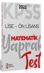 2022 KPSS Ortaöğretim Ön Lisans Genel Kültür Matematik Yaprak Test