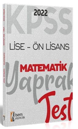2022 KPSS Ortaöğretim Ön Lisans Genel Kültür Matematik Yaprak Test