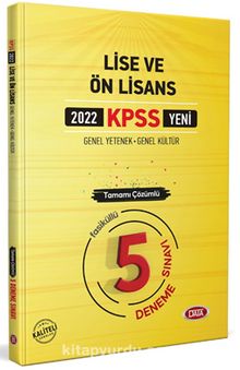 2022 KPSS Lise Ve Ön Lisan Tamamı Çözümlü  5 Deneme Sınavı - Kolektif