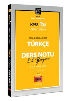 2022 KPSS Lisans Genel Yetenek Tüm Adaylar İçin Son Düzlük 5 Yargıç Serisi Türkçe El Yazısı Ders Notu - Zarif Yoldaş Kurt