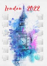 2022 Takvimli Poster - Şehirler - London Big Ben