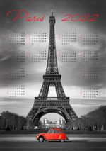 2022 Takvimli Poster - Şehirler - Paris