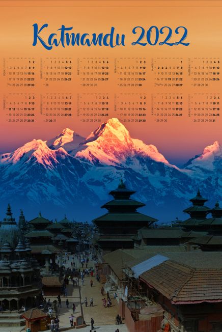 2022 Takvimli Poster - Yüksekler - Katmandu
