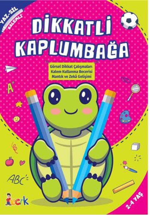 Dikkatli Kaplumbağa Yaz-Sil (Kalemli) 