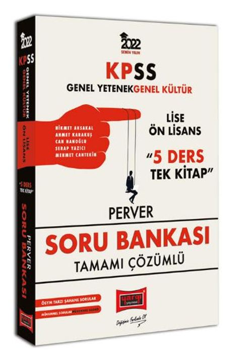 2022 KPSS GY GK Lise Ön Lisans 5 Ders Tek Kitap Perver Tamamı Çözümlü Soru Bankası