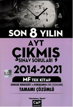 AYT MF Tek Kitap Son 8 Yılın Çıkmış Soruları