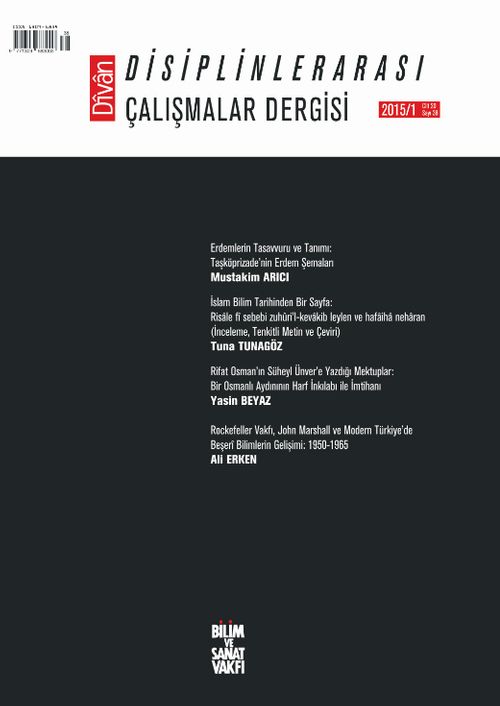 Divan Disiplinlerarası Çalışmalar Dergisi Sayı:38 Cilt 20 Yıl: 2015/1