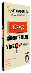 DGS T&uuml;rk&ccedil;e S&ouml;zc&uuml;kte Anlam Video Ders Notları
