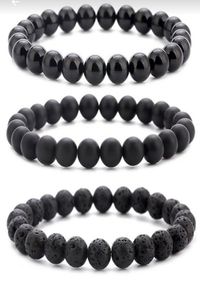 Oniks Lav Doğal Taş Bileklikler (Ml-75)