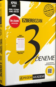 2022 KPSS Önlisans Genel Kültür Genel Yetenek Ezberbozan 3 Deneme - Kolektif