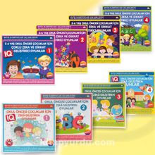 4-7 Yaş Okul Öncesi Çocuklar İçin IQ Zeka Geliştiren Oyunlar (8 Kitap Takım) - Bilinmeyen Yazar