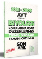 2009-2021 AYT Biyoloji Son 13 Yıl Tıpkı Basım Konularına Göre Düzenlenmiş Tamamı Çözümlü Çıkmış Sorular 