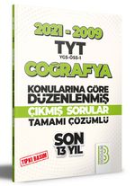 2009-2021 TYT Coğrafya Son 13 Yıl Tıpkı Basım Konularına Göre Düzenlenmiş Tamamı Çözümlü Çıkmış Sorular