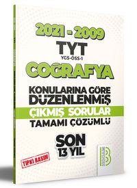 2009-2021 TYT Coğrafya Son 13 Yıl Tıpkı Basım Konularına Göre Düzenlenmiş Tamamı Çözümlü Çıkmış Sorular
