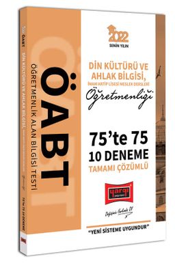 2022 ÖABT Din Kültürü ve Ahlak Bilgisi İmam Hatip Lisesi Meslek Dersleri Öğretmenleri 75te 75 Tamamı Çözümlü 10 Deneme